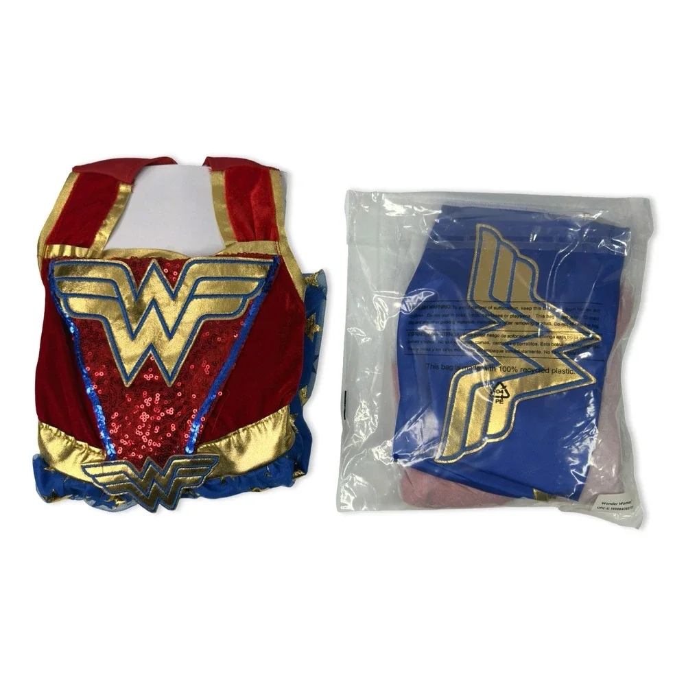 Wonder Woman Girls Adaptive Costume SMALL 6/6X Wheelchair Friendly Rubies NEW